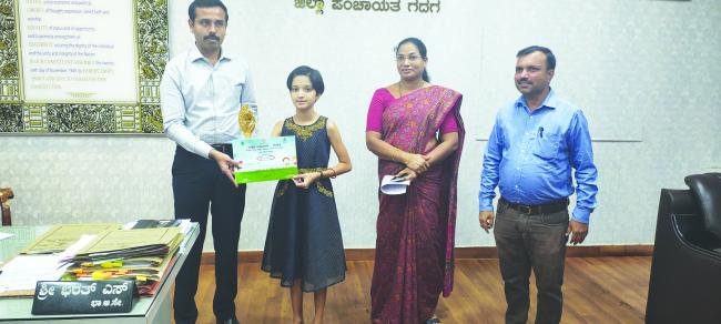 ರಾಜ್ಯ ಮಟ್ಟದ ಕಲಾಶ್ರೀ ಸ್ಪರ್ಧೆಯಲ್ಲಿ ಪ್ರಥಮ ಸ್ಥಾನ ಪಡೆದ ಕೃಷ್ಣಪ್ರಿಯಾ ಬದಿ 