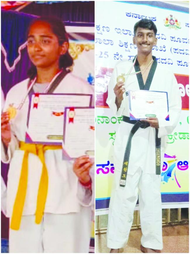 ಟೆಕ್ವಾಂಡೋ ಕ್ರೀಡೆಯಲ್ಲಿ ರಾಷ್ಟ್ರಮಟ್ಟಕ್ಕೆ ಆಯ್ಕೆ 