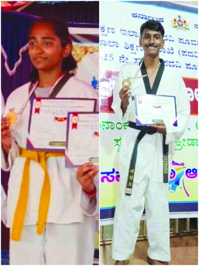 ಟೆಕ್ವಾಂಡೋ ಕ್ರೀಡೆಯಲ್ಲಿ ರಾಷ್ಟ್ರಮಟ್ಟಕ್ಕೆ ಆಯ್ಕೆ 