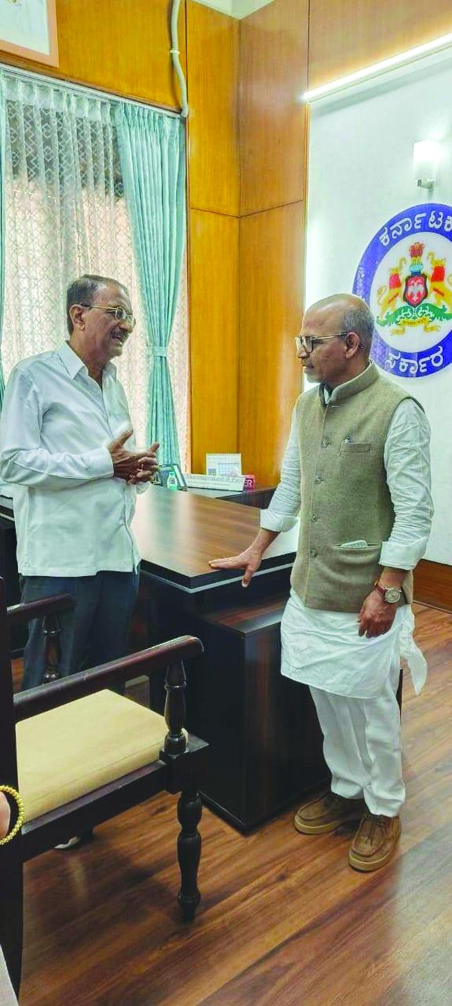 ಯುವನಿಧಿ ಅನುಷ್ಠಾನ: ಕೌಶಲ್ಯಾಭಿವೃದ್ಧಿ ಸಚಿವರ ಭೇಟಿ ಮಾಡಿದ ಎಸ್‌.ಆರ್‌.ಪಾಟೀಲ