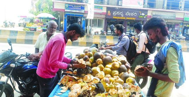 ಬಿಸಿಲಿನ ಪ್ರಖರತೆಗೆ ಬಸವಳಿದ ಜನರು : ತಂಪುಪಾನಿಯ ಮೊರೆ  