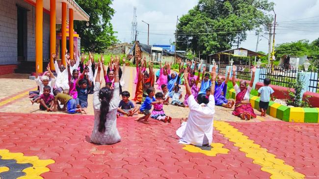 ಶಿಗ್ಗಾವಿ ಯಲ್ಲಿ ಯೋಗ ದಿನಾಚರಣೆ
