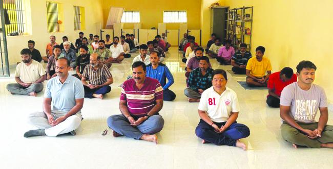 ಕಾರಾಗೃಹದಲ್ಲಿ ಯೋಗ ದಿನಾಚರಣೆ 
