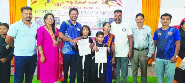 ರಾಜ್ಯ ಪೆಂಕಾಕ್ ಸಿಲಾಸ್ಕ್ರೀಡಾಕೂಟದಲ್ಲಿ ಶಕುಂತಲಾಳಿಗೆ ಬೆಳ್ಳಿ, ವಿಕ್ರಾಂತಗೆ ಕಂಚಿನ ಪದಕ 