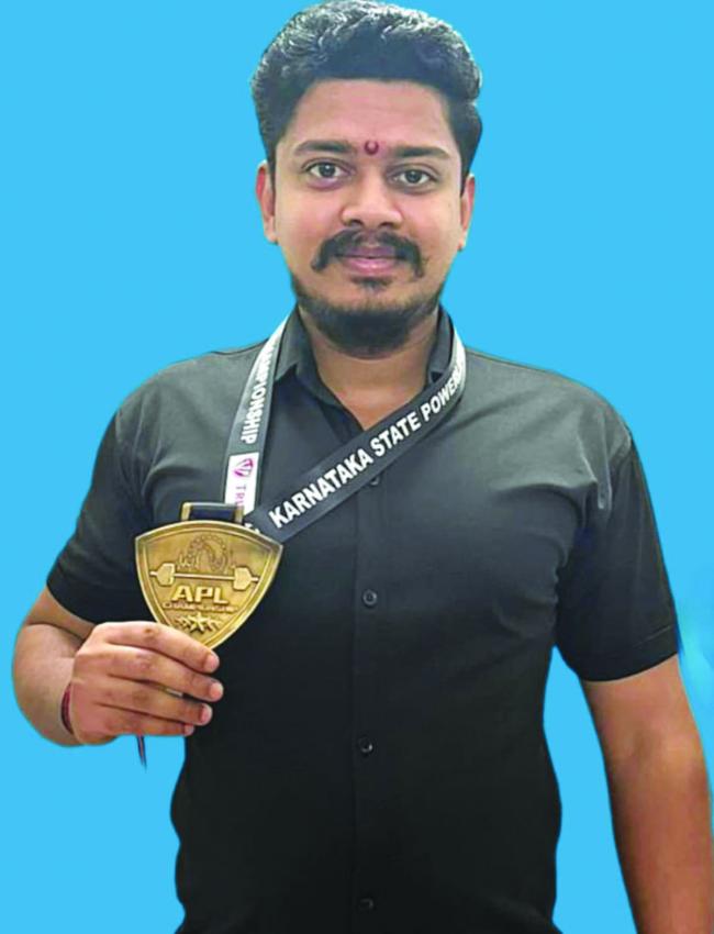 ರಾಜ್ಯಮಟ್ಟದ ಭಾರ ಎತ್ತುವ ಸ್ಪರ್ಧೆಯಲ್ಲಿ ಕಿರಣ್ ಗುಂಗೆರ್‌ಗೆ ದ್ವಿತೀಯ ಸ್ಥಾನ 