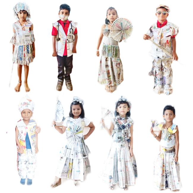 ದಿನಪತ್ರಿಕೆಗಳಿಂದ ಸಿದ್ದ ಉಡುಪುಗಳ ಪ್ರದರ್ಶನ 