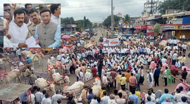 ನೂತನ ತಾಲೂಕು ರಚನೆಗೆ ಬಾರುಕೋಲು ಚಳವಳಿ ಮತ್ತು ಎತ್ತಿನಗಾಡಿ ಮೆರವಣಿಗೆ  