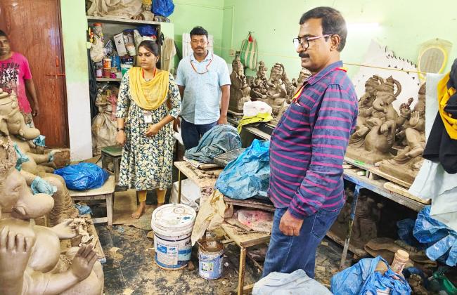 ಪಿ.ಒ.ಪಿ ಗಣೇಶ ಮೂರ್ತಿ, ಡಿ.ಜೆ. ಬಳಕೆಗೆ ಅವಕಾಶವಿಲ್ಲ: ಪರಿಸರ ಅಧಿಕಾರಿ ಸಂತೋಷ್‌ 