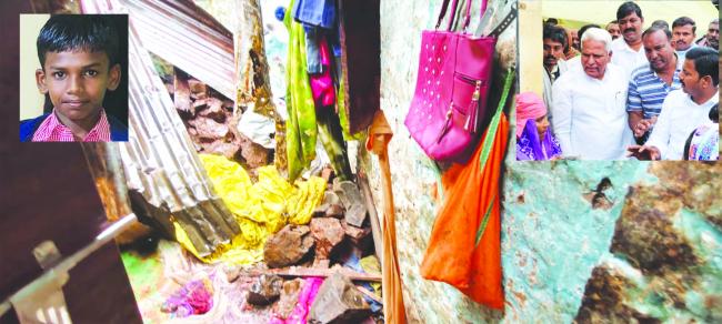 ಬಿಟ್ಟು ಬಿಡದ ಜಡಿ ಮಳೆಗೆ ಗೋಡೆ ಕುಸಿತ, ಬಾಲಕ ಸಾವು 