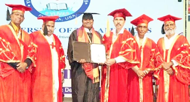 ಸಂಗಮೇಶ ಈರಗಾರ ಅವರಿಗೆ ಗೌರವ ಡಾಕ್ಟರೇಟ್ ಪ್ರಶಸ್ತಿ  