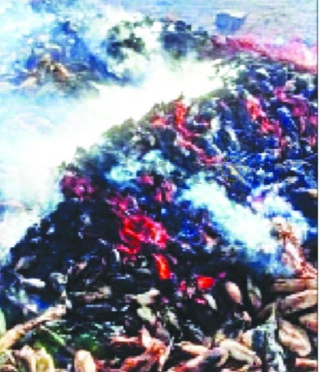 ಕತ್ತೆಬೆನ್ನೂರು : ಮೆಕ್ಕೆಜೋಳ ರಾಶಿ ಬೆಂಕಿಗಾಹುತಿ