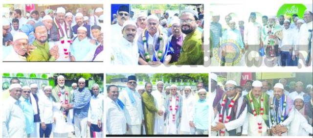 ರಮಜಾನ್ ಸಾಮೂಹಿಕ ಪ್ರಾರ್ಥನೆಯಲ್ಲಿ ಪಾಲ್ಗೊಂಡ ಜನ ಪ್ರತಿನಿಧಿ ಮುಖಂಡರಿಗೆ ಸನ್ಮಾನ  