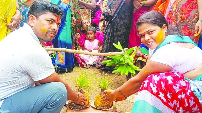 ಕೋಲಾರದಲ್ಲಿ ಮಳೆಗಾಗಿ ಕಪೆ ಮದುವೆ ಆಚರಣೆ ಗ್ರಾಮಸ್ಥರ ವಿಶೇಷ ಪ್ರಾರ್ಥನೆ  
