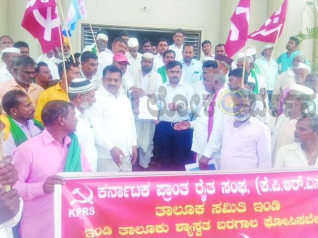 ಇಂಡಿ ಬರಗಾಲ ಪೀಡಿತ ತಾಲೂಕು ಎಂದು ಘೋಷಸಿ: ಬಿ. ಡಿ ಪಾಟೀಲ 